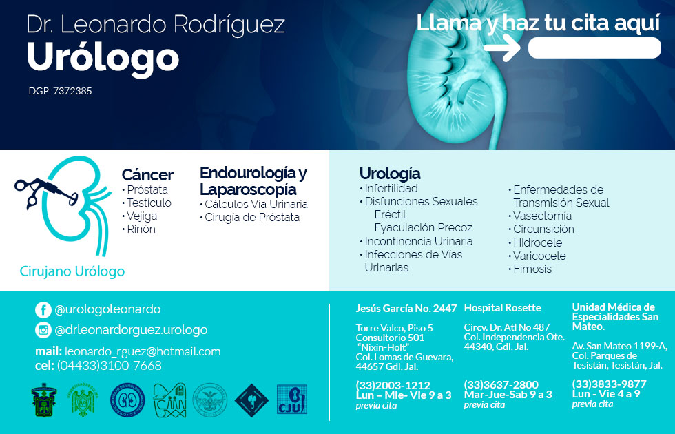 Dr. Leonardo Rodríguez López Urólogo Guadalajara, Jalisco México