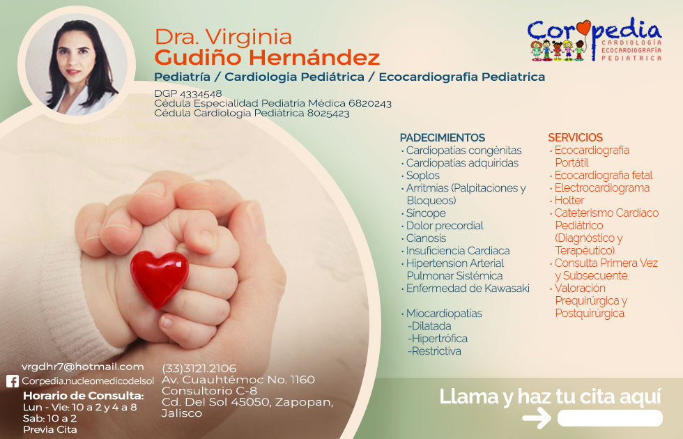 Dra. Virginia Gudino Hernandez Cardiologa Pediatra Guadalajara