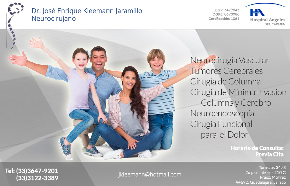 Dr Jose Enrique Klemann Jaramillo Neurocirujano Guadalajara Jalisco Mexico