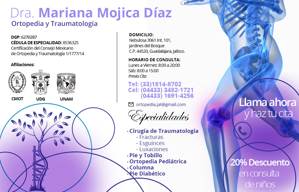 Dra. Mariana Mojica Diaz Ortopedista Traumatologoa Guadalajara Jalisco Mexico